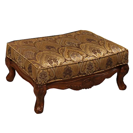Accent Ottoman with Cabriole Legs